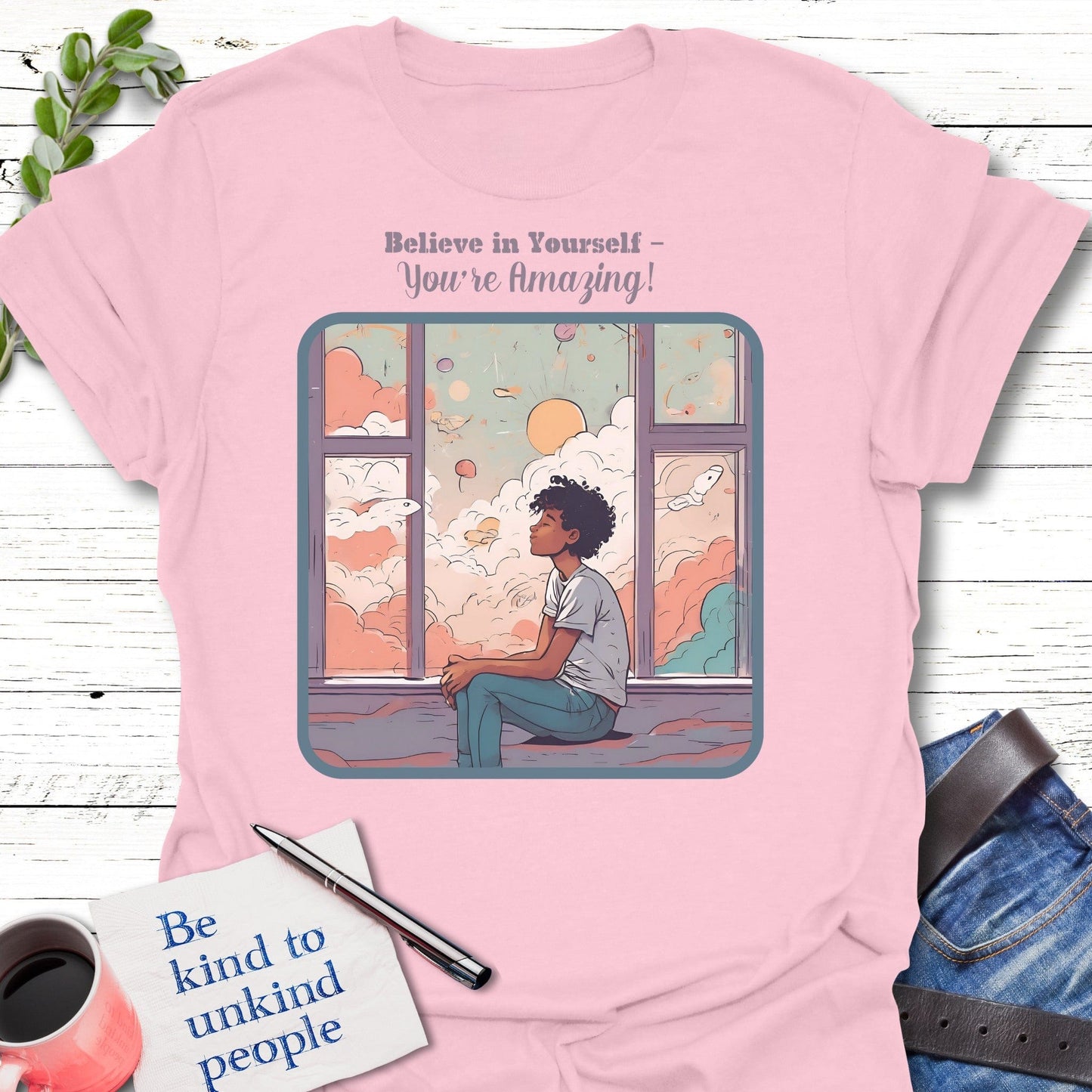 T-Shirt Light Pink / S You're Amazing T-Shirt Echo Kindness Printify