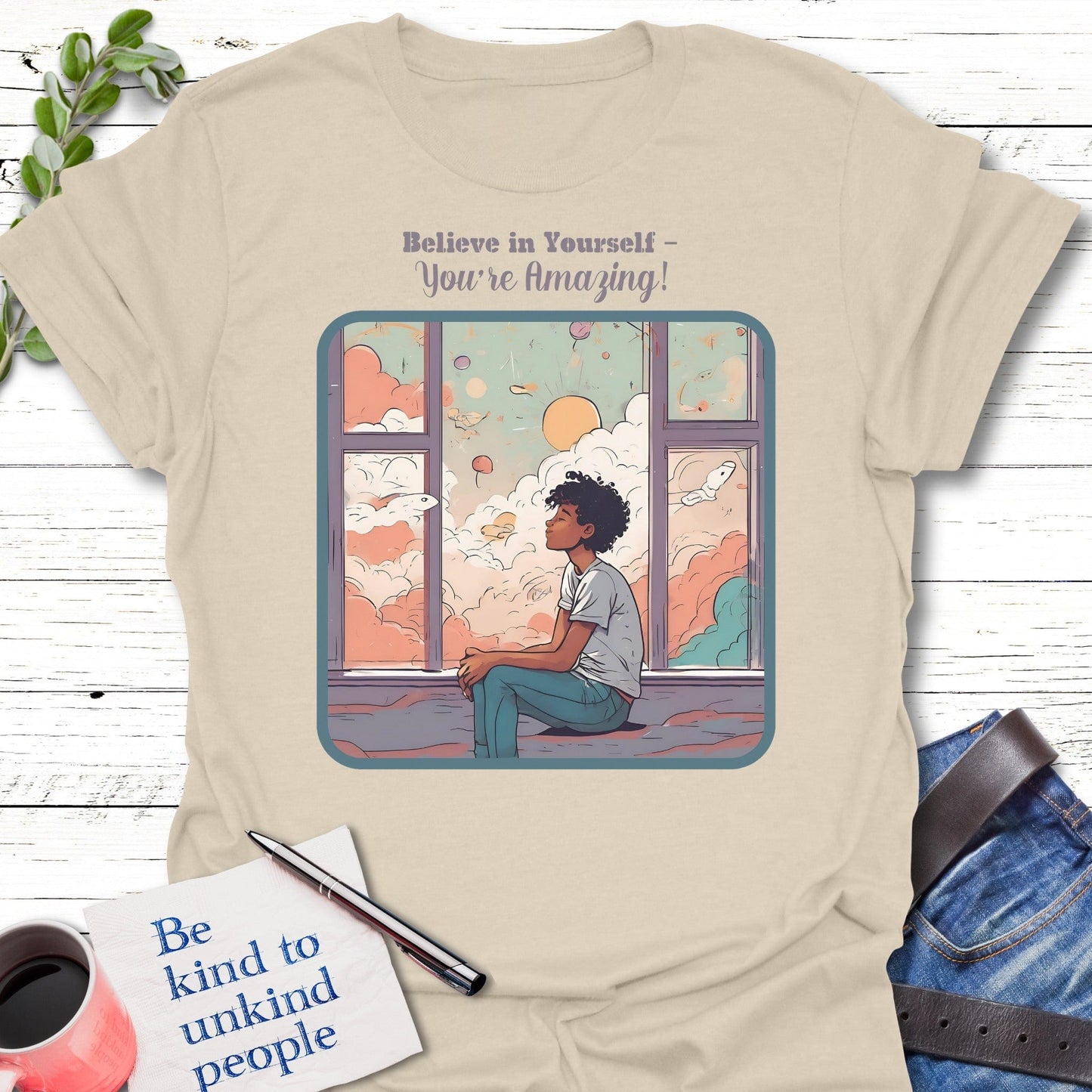 T-Shirt Natural / S You're Amazing T-Shirt Echo Kindness Printify