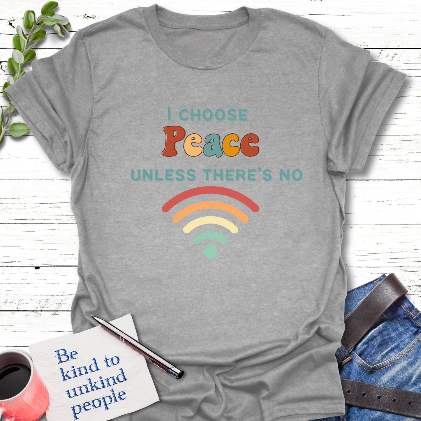 T-Shirt Sport Grey / S Zen with a Signal T-Shirt Echo Kindness Printify