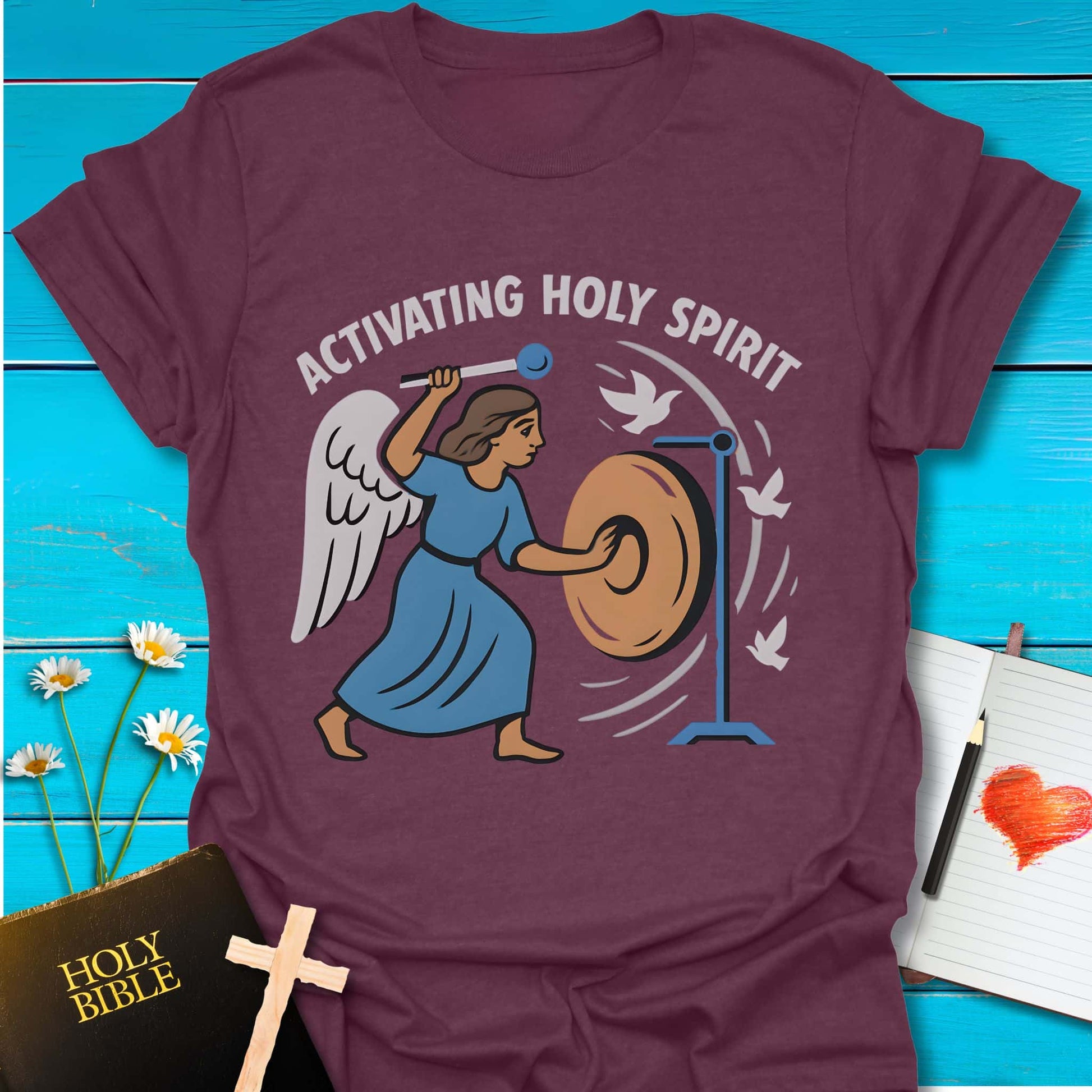 T-Shirt Heather Maroon / S Activating Holy Spirit T-Shirt Echo Kindness Printify