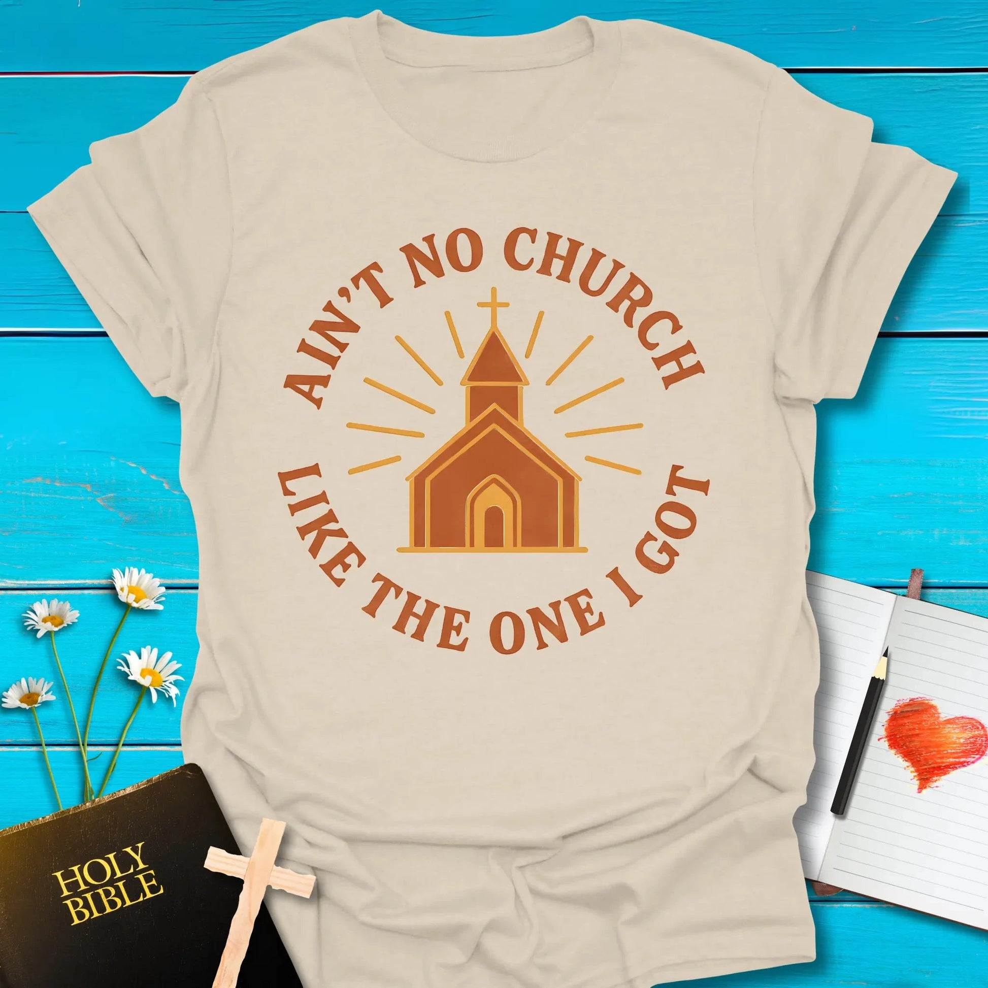 T-Shirt Natural / S Ain't No Church T-Shirt Echo Kindness Printify