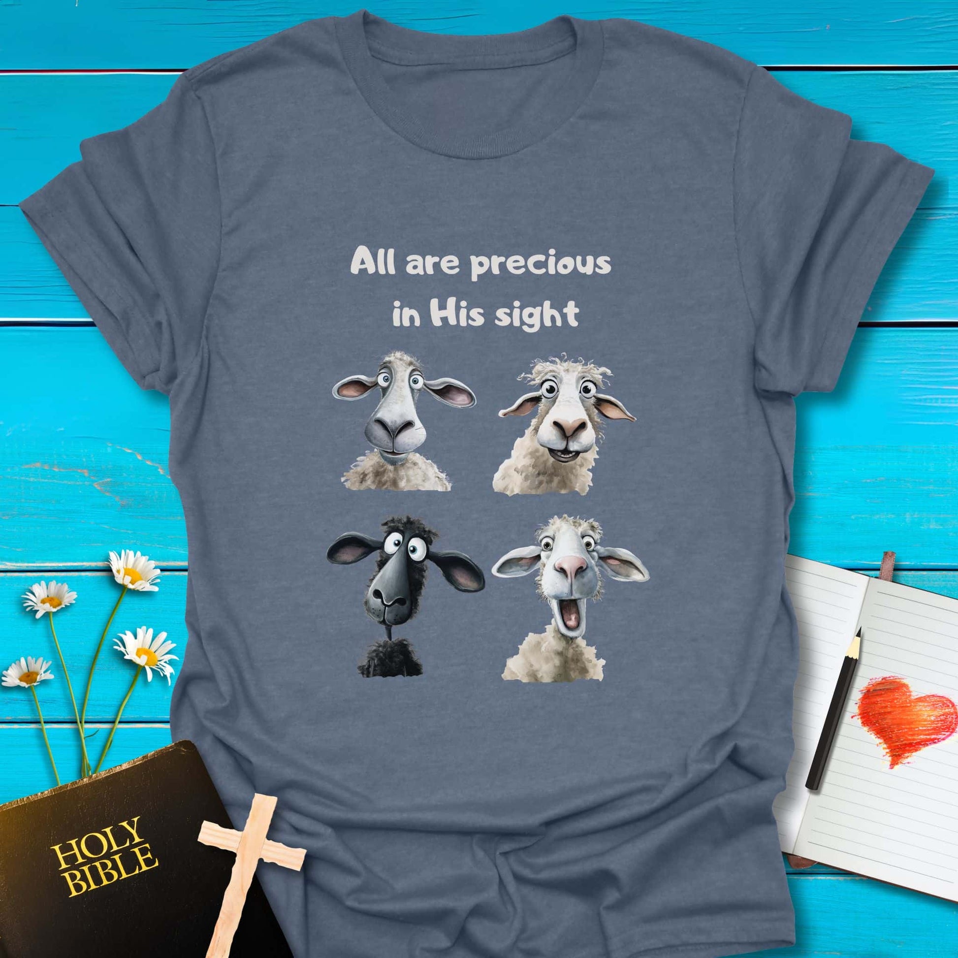 T-Shirt Heather indigo / S All are Precious T-Shirt Echo Kindness Printify