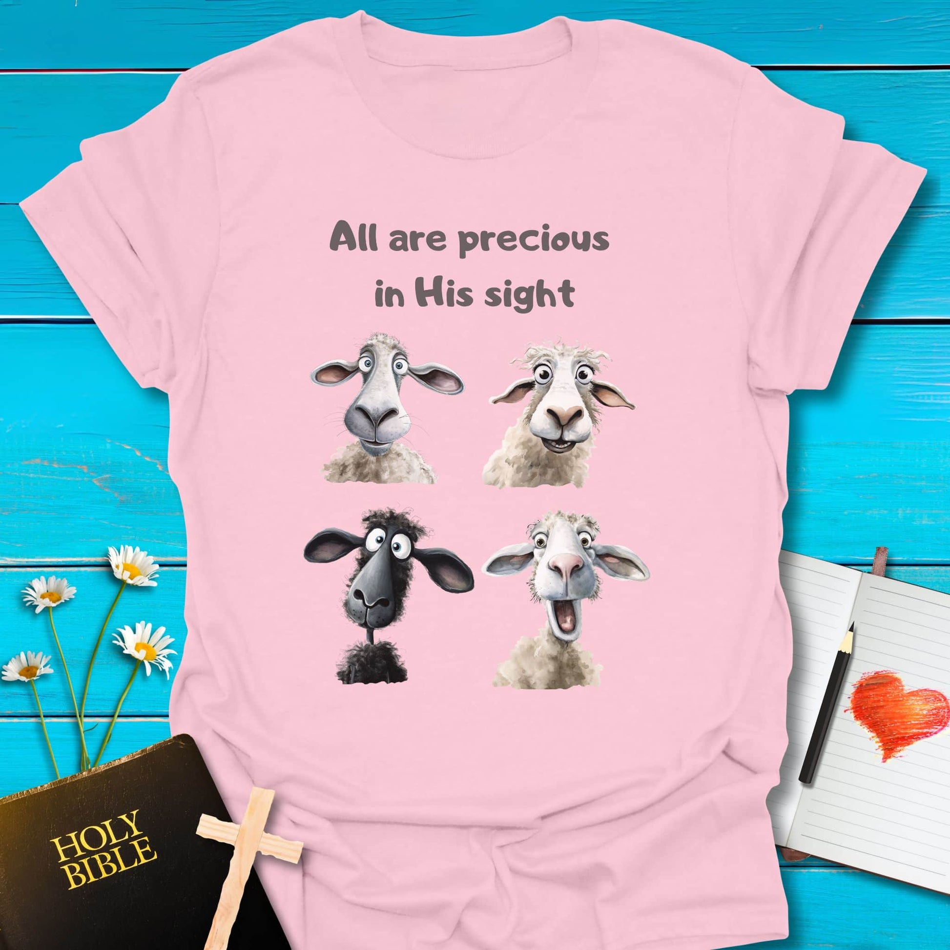 T-Shirt Light Pink / S All are Precious T-Shirt Echo Kindness Printify