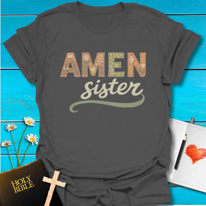 T-Shirt Charcoal / S Amen Sister T-Shirt Echo Kindness Printify