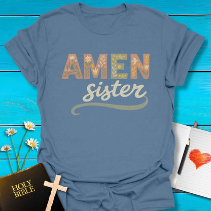 T-Shirt Indigo Blue / S Amen Sister T-Shirt Echo Kindness Printify