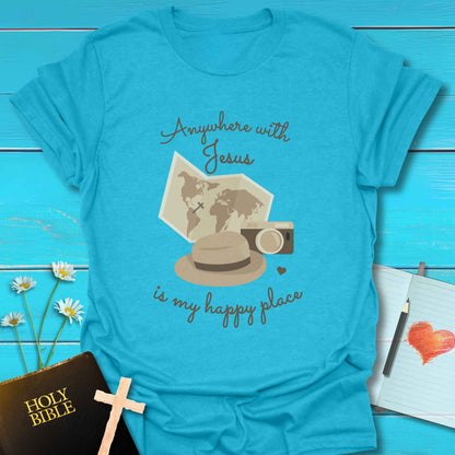 T-Shirt Heather Galapagos Blue / S Anywhere with Jesus T-Shirt Echo Kindness Printify