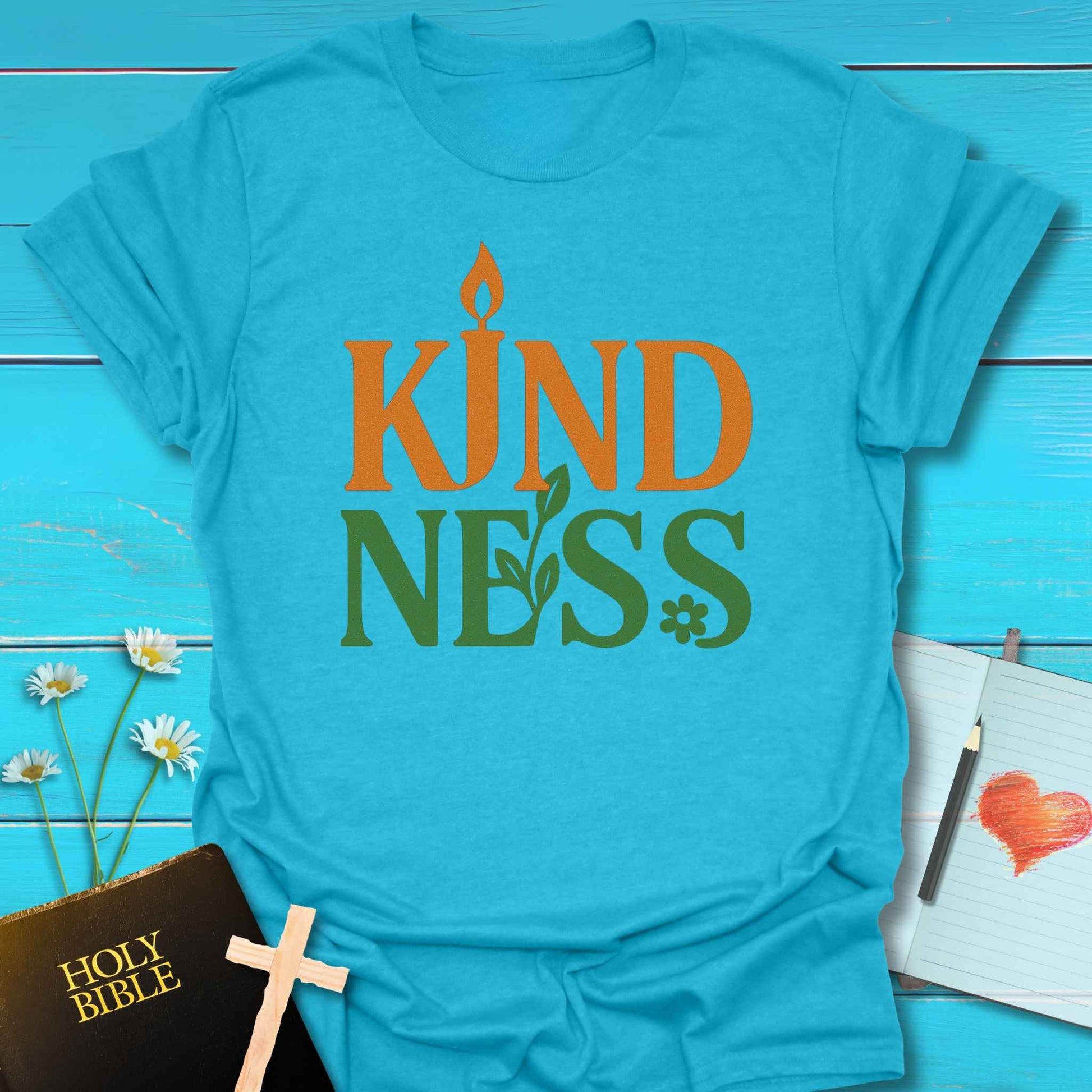 T-Shirt Heather Galapagos Blue / S Art of Kindness T-Shirt Echo Kindness Printify
