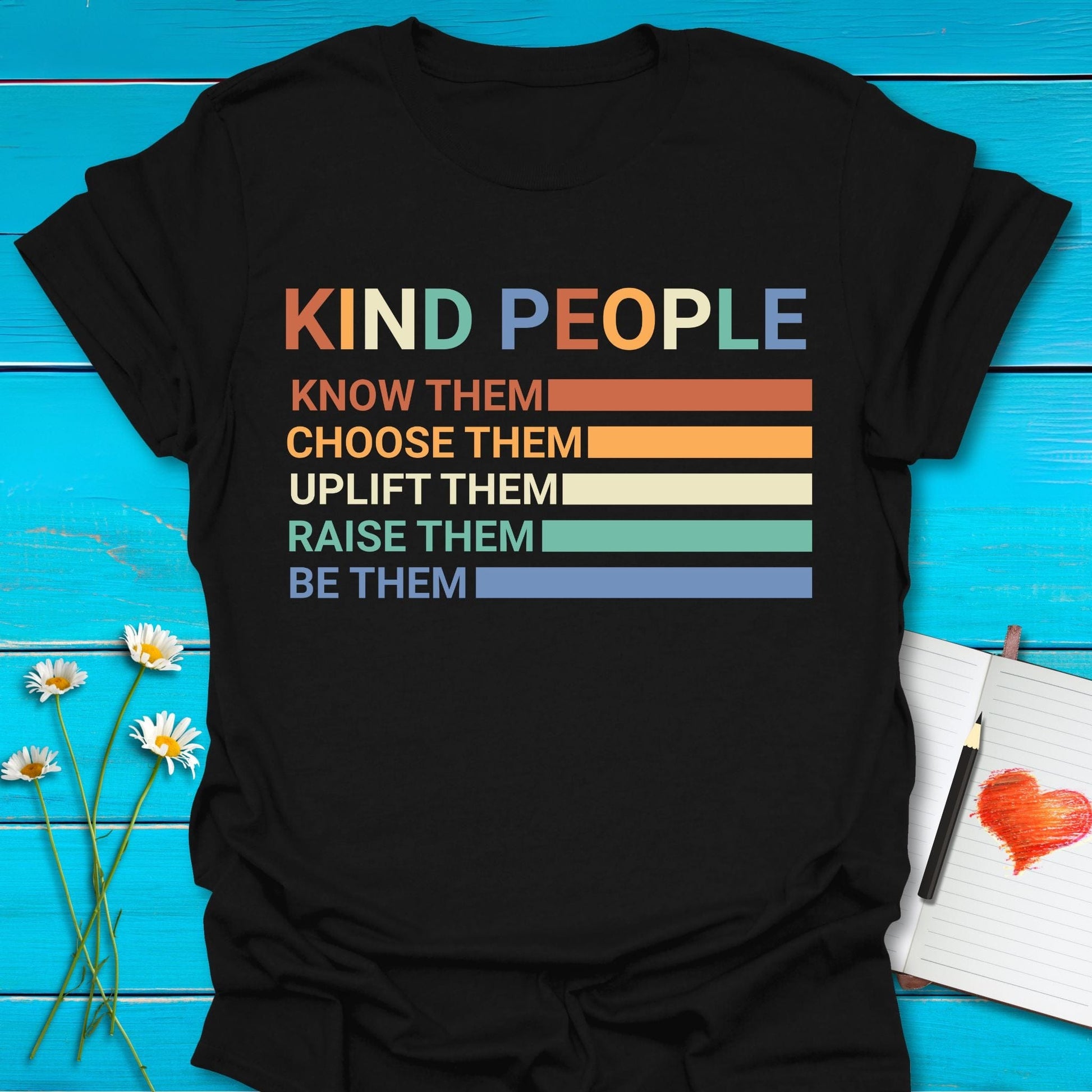 T-Shirt Black / S Be Kind People T-Shirt Echo Kindness Printify