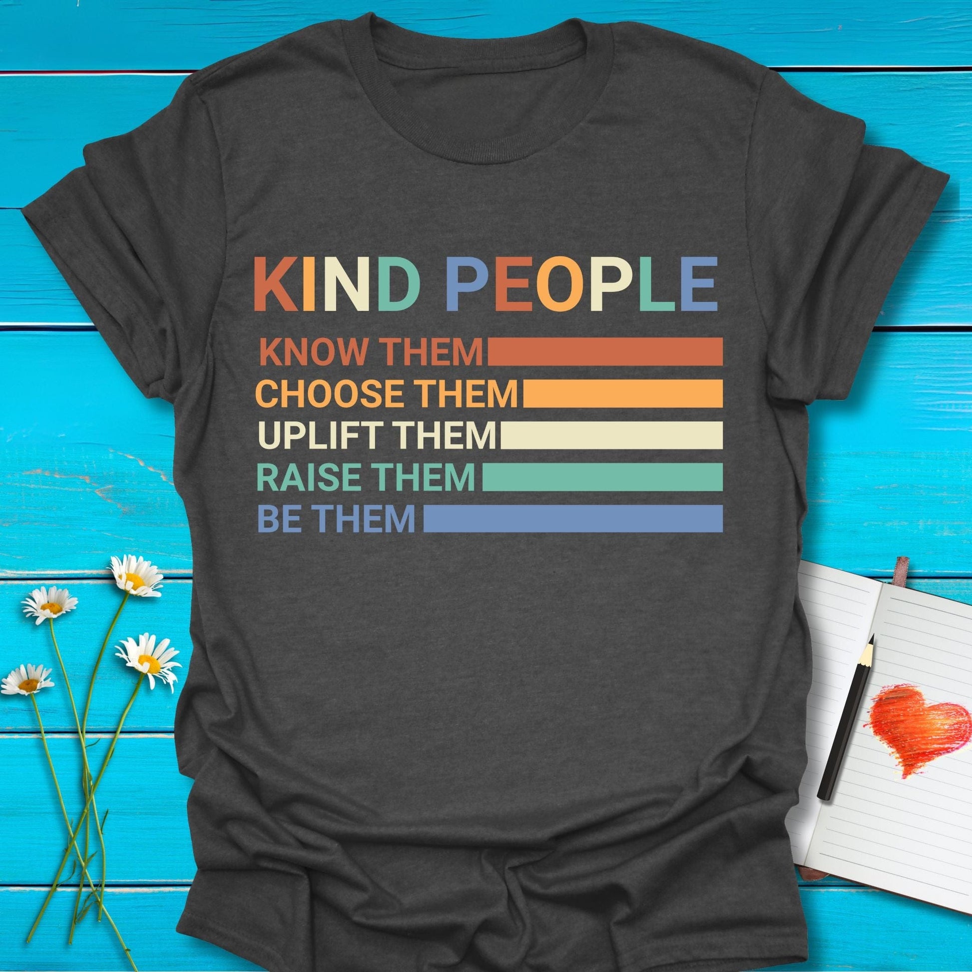 T-Shirt Dark Heather Grey / S Be Kind People T-Shirt Echo Kindness Printify
