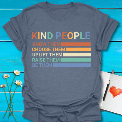 T-Shirt Heather indigo / S Be Kind People T-Shirt Echo Kindness Printify