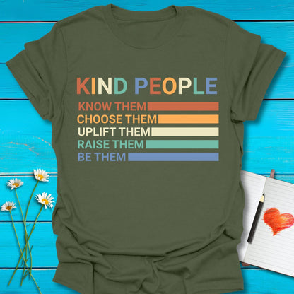 T-Shirt Military Green / S Be Kind People T-Shirt Echo Kindness Printify