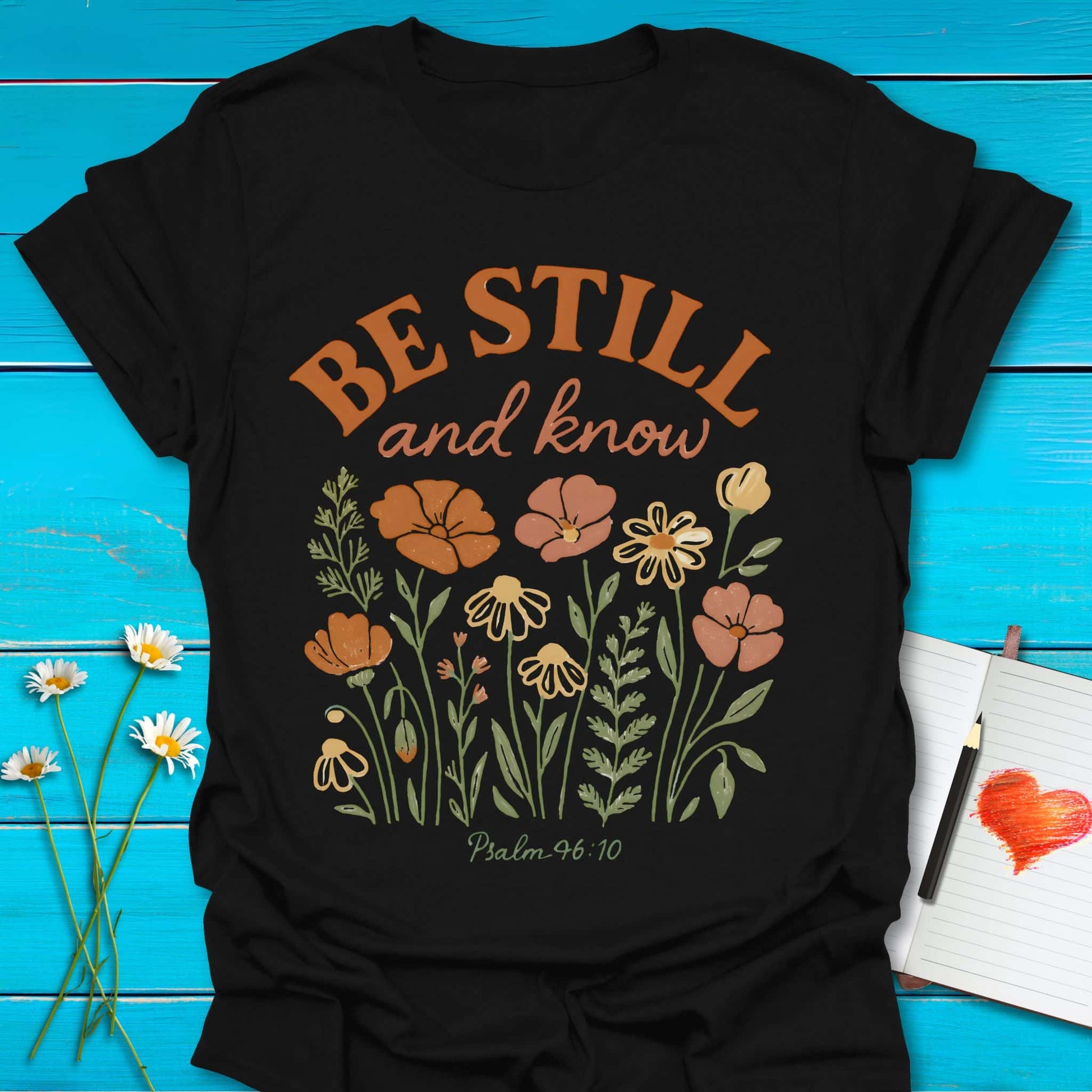 T-Shirt Black / S Be Still Blooms T-Shirt Echo Kindness Printify