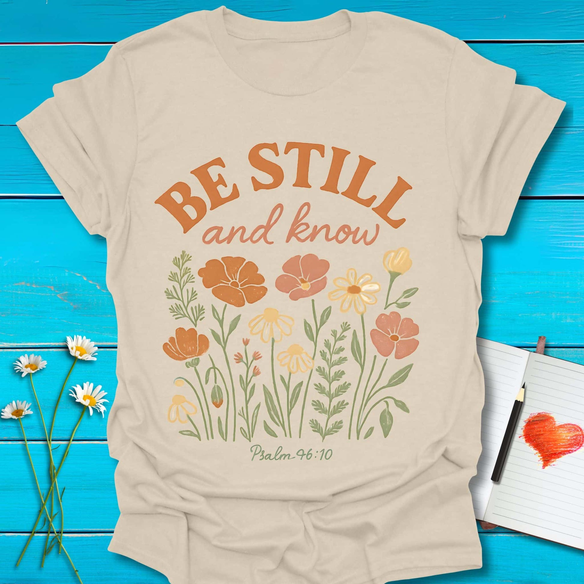 T-Shirt Natural / S Be Still Blooms T-Shirt Echo Kindness Printify