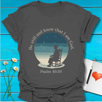 T-Shirt Charcoal / S Be Still T-Shirt Echo Kindness Printify