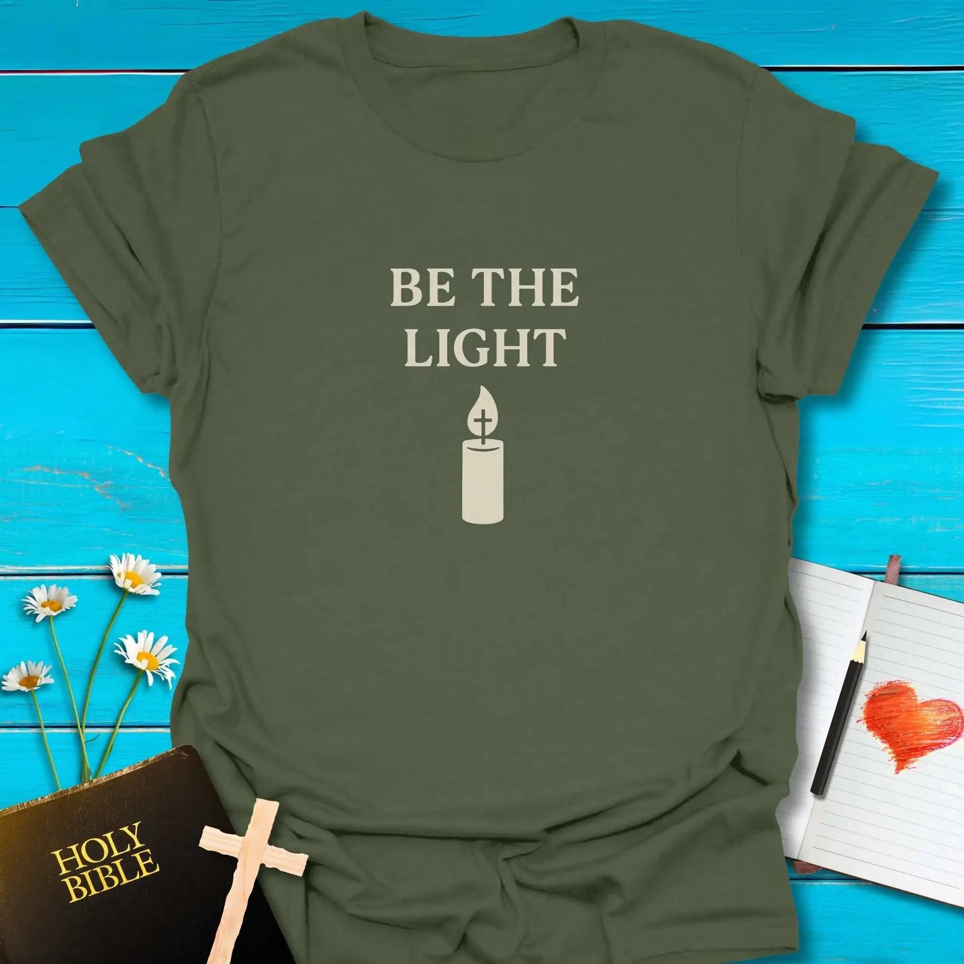 T-Shirt Military Green / S Be the Candle Light T-Shirt Echo Kindness Printify