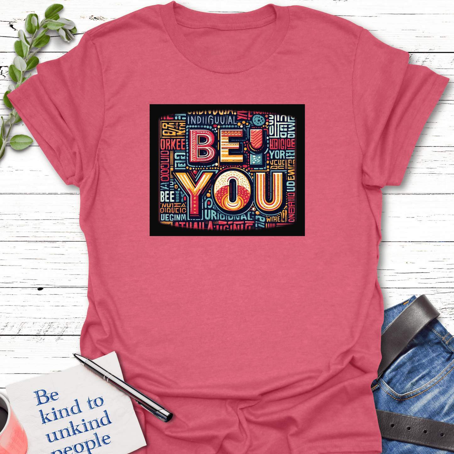 T-Shirt Heather Red / S Be You Echo Kindness Printify