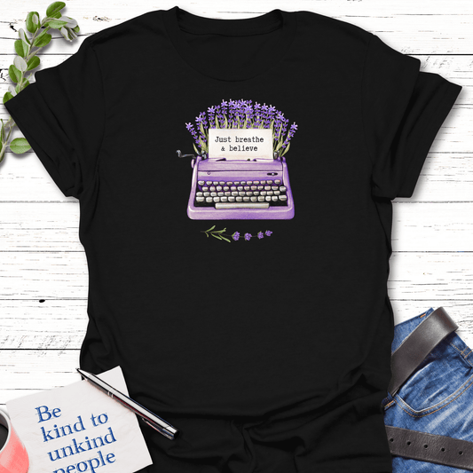 T-Shirt Black / S Believe Typed T-Shirt Echo Kindness Printify