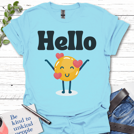 T-Shirt Sky / S Big Hello T-Shirt Echo Kindness Printify