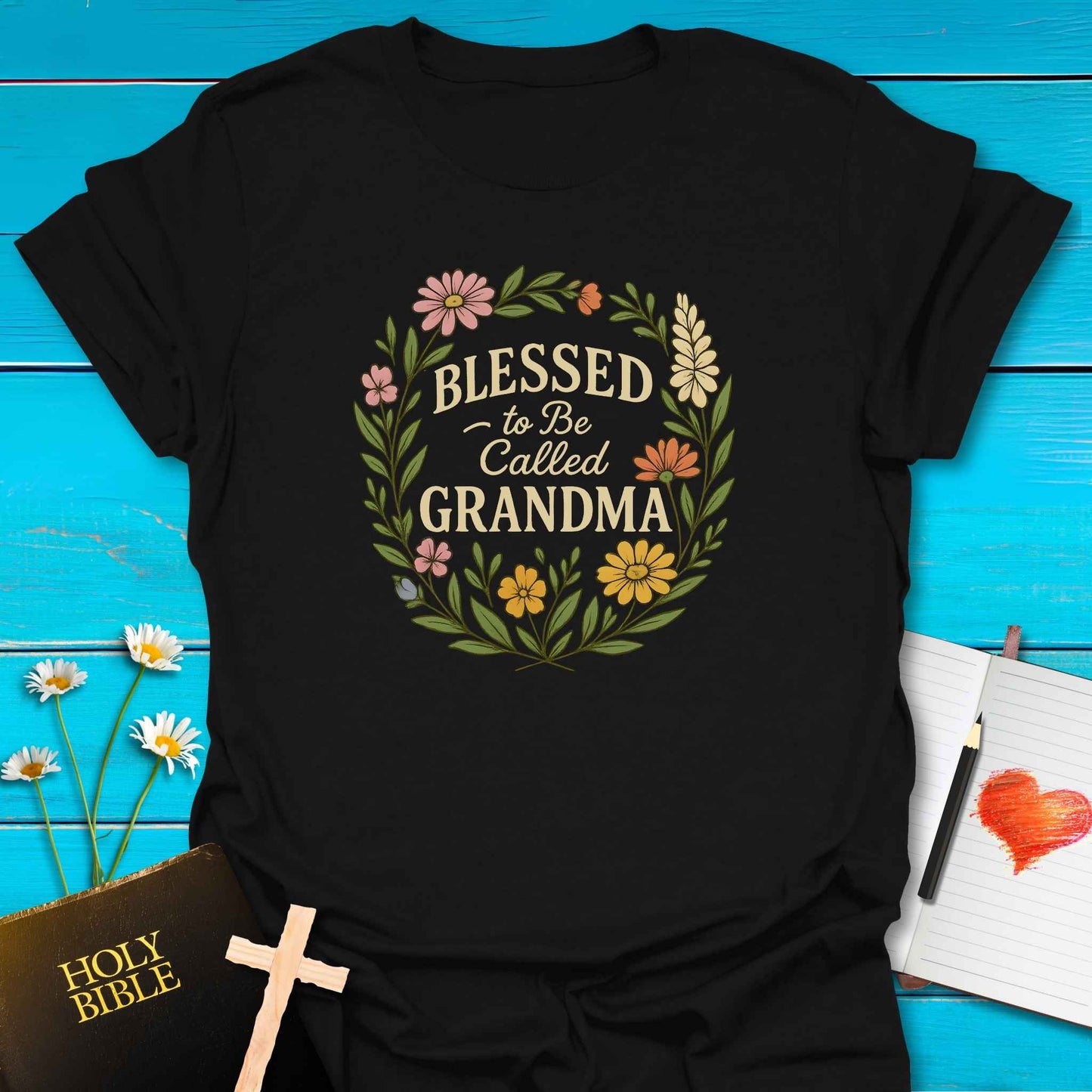 T-Shirt Black / S Blessed Grandma T-Shirt Echo Kindness Printify
