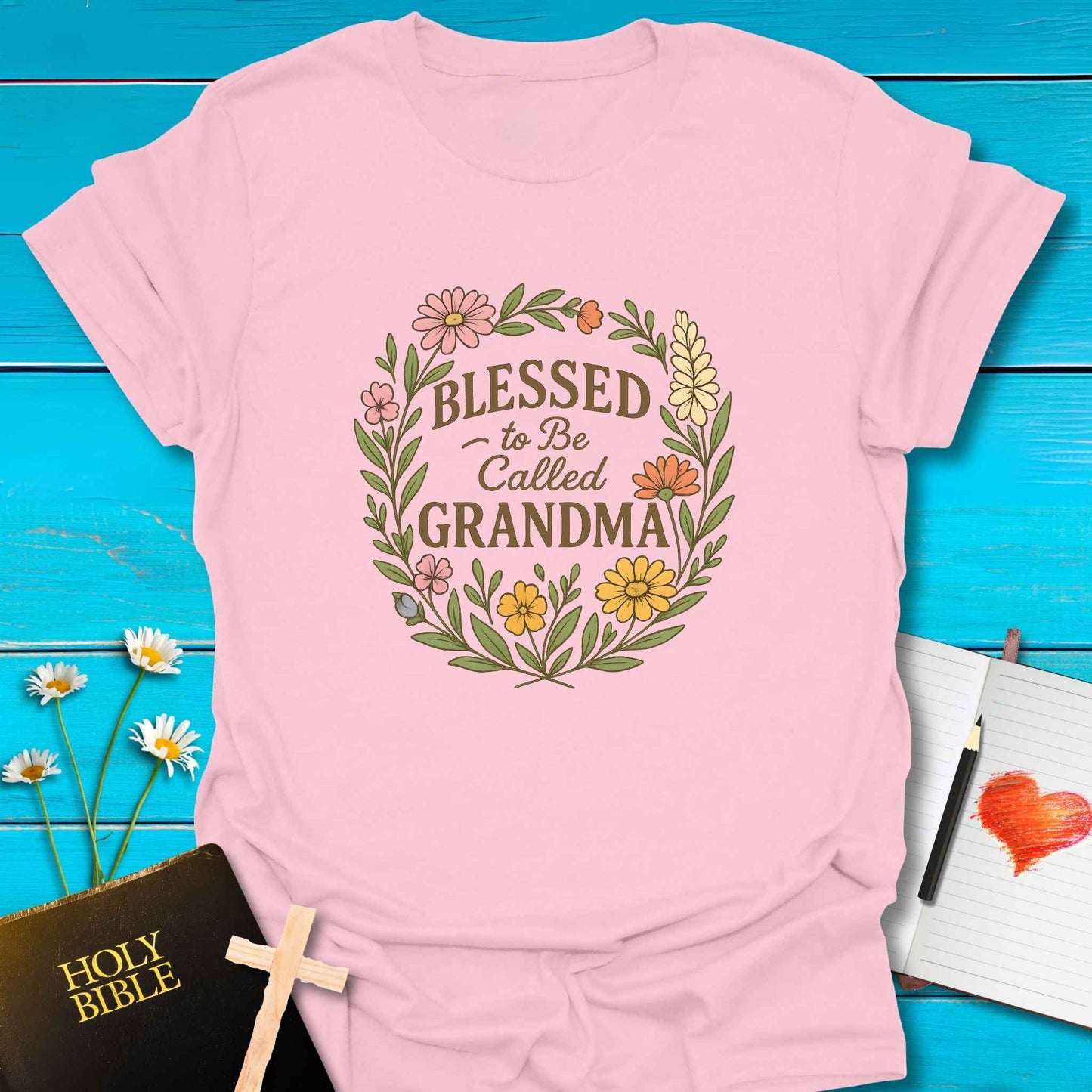 T-Shirt Light Pink / S Blessed Grandma T-Shirt Echo Kindness Printify