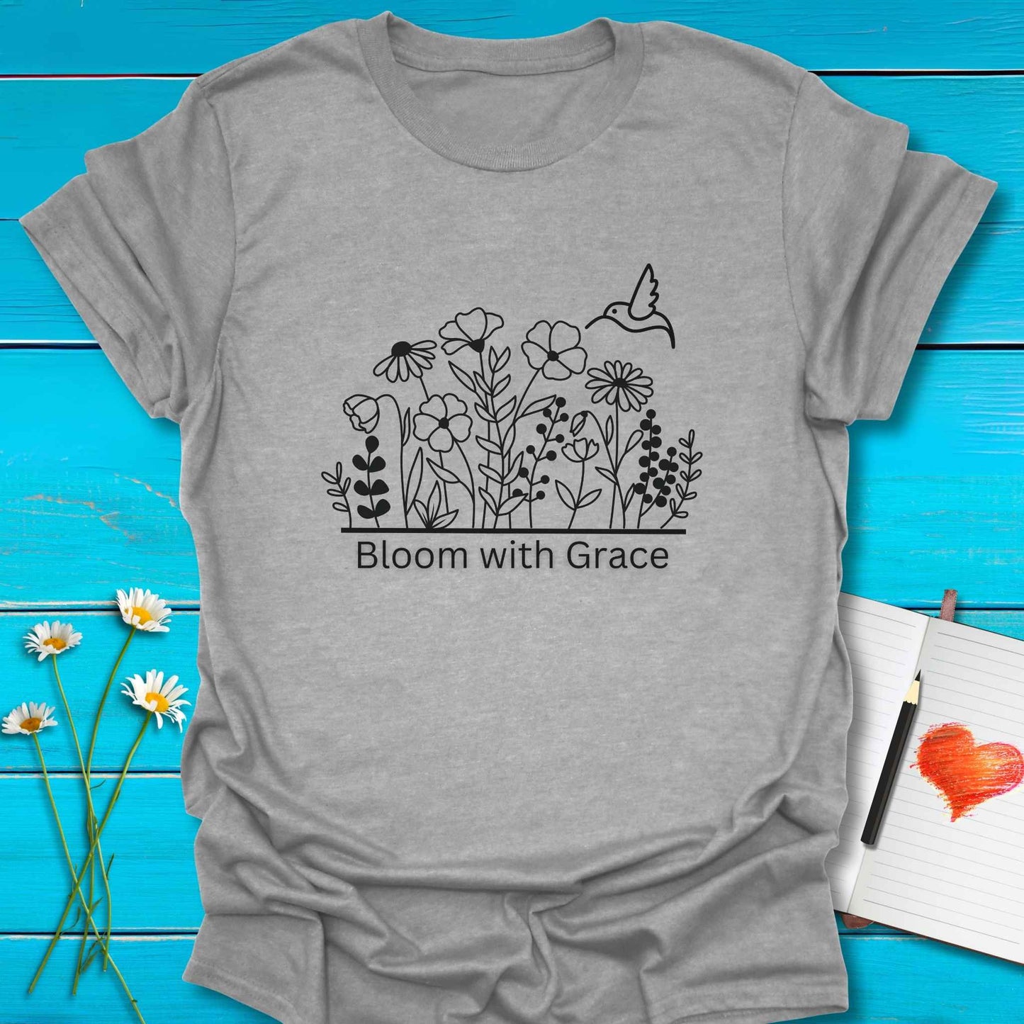 T-Shirt Sport Grey / S Blooming Grace T-Shirt Echo Kindness Printify
