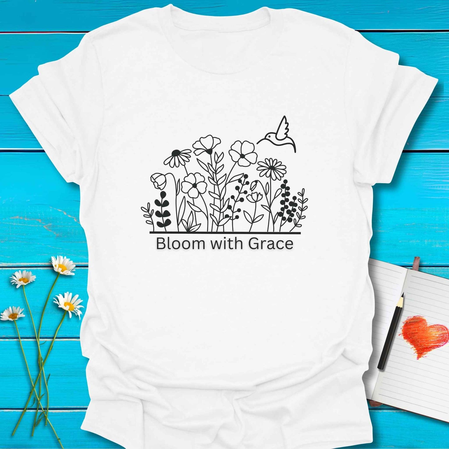 T-Shirt White / S Blooming Grace T-Shirt Echo Kindness Printify