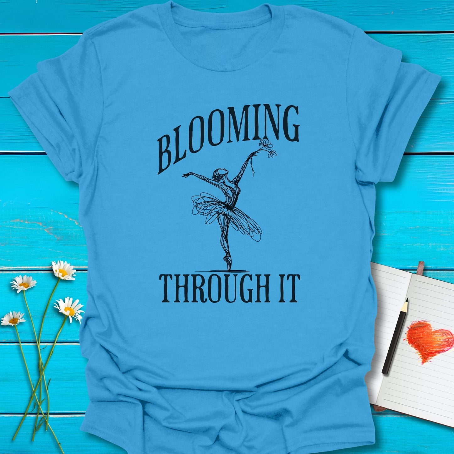 T-Shirt Iris / S Blooming Through It T-Shirt Echo Kindness Printify