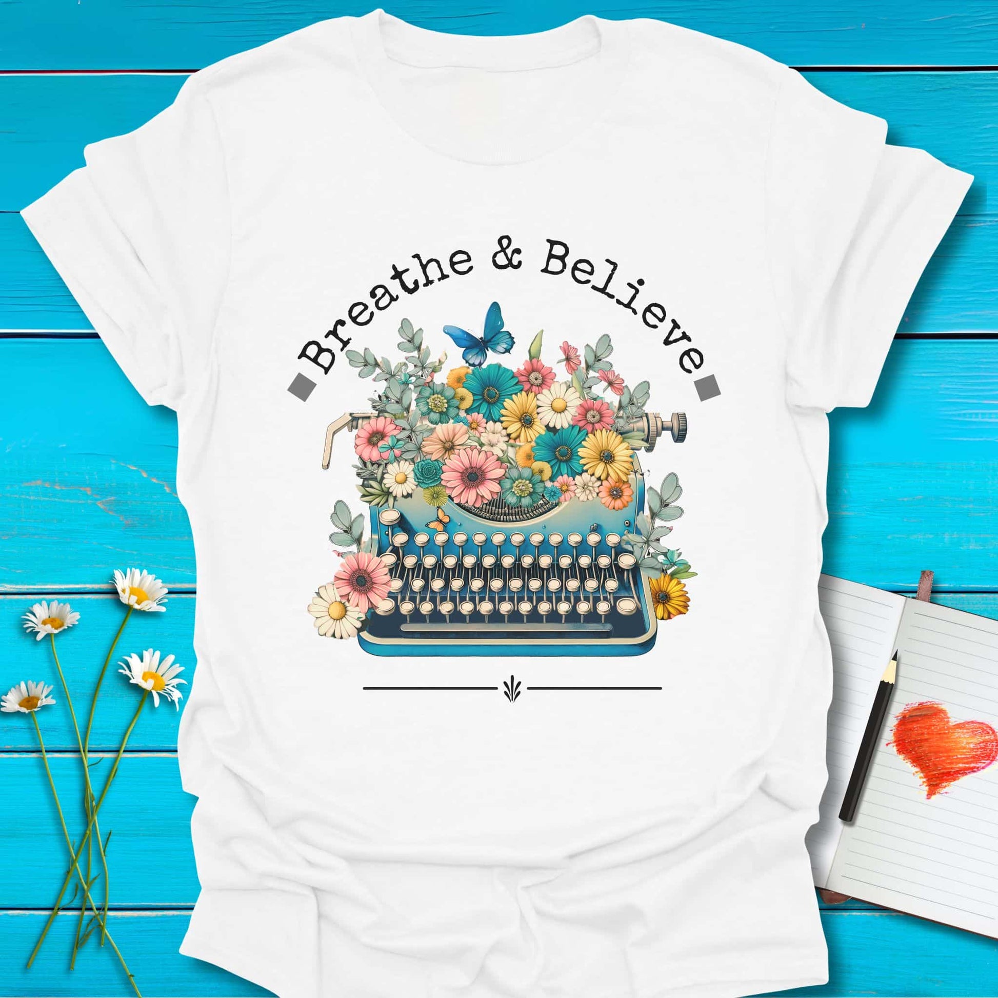T-Shirt White / S Breathe and Believe T-Shirt Echo Kindness Printify