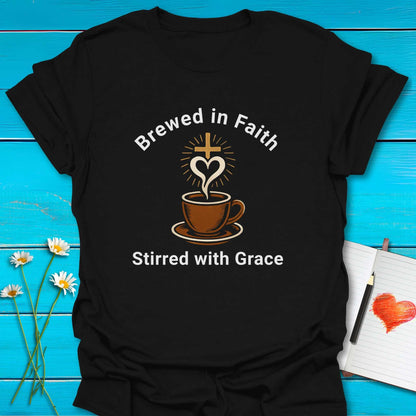 T-Shirt Black / S Brewed in Faith T-Shirt Echo Kindness Printify