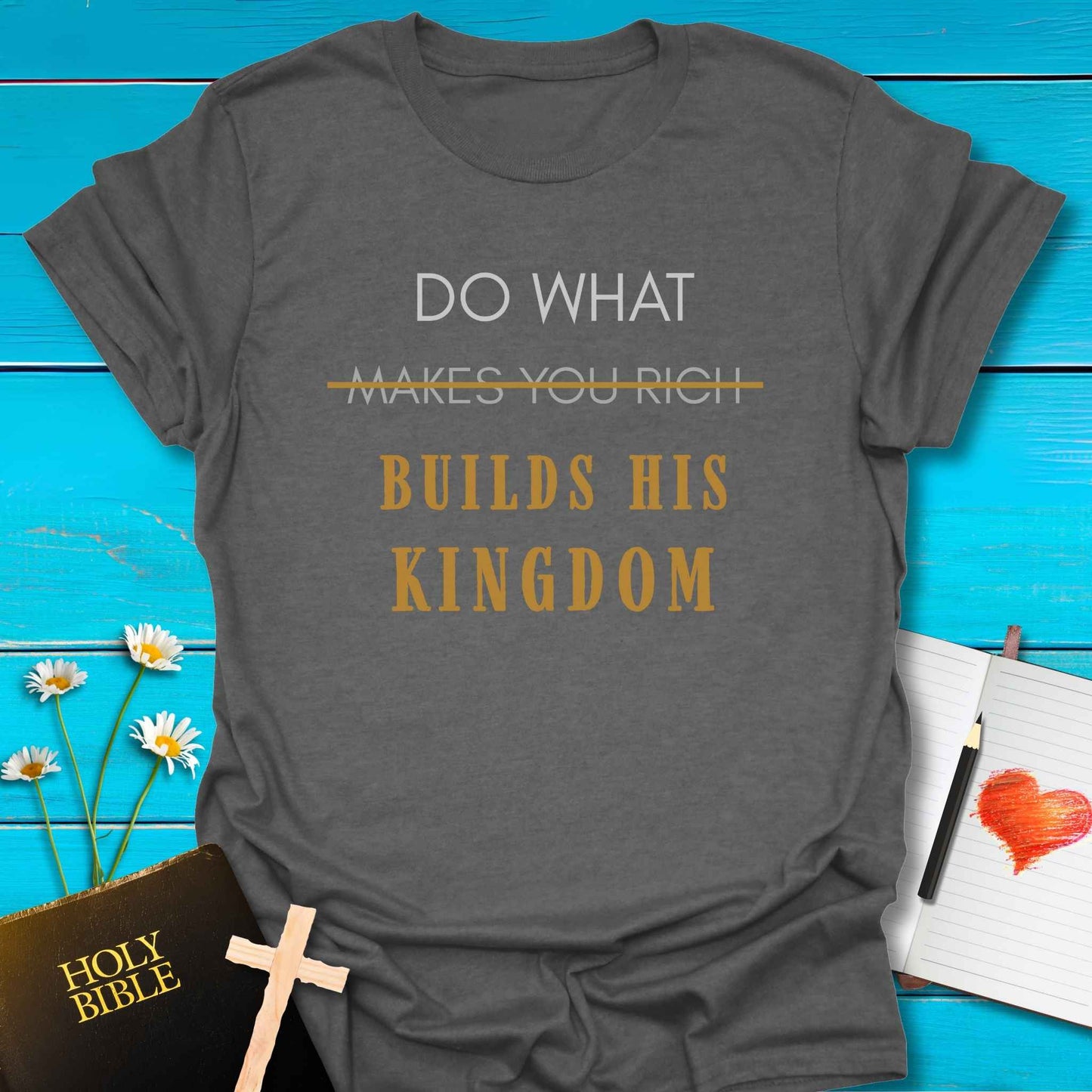 T-Shirt Graphite Heather / S Build His Kingdom T-Shirt Echo Kindness Printify