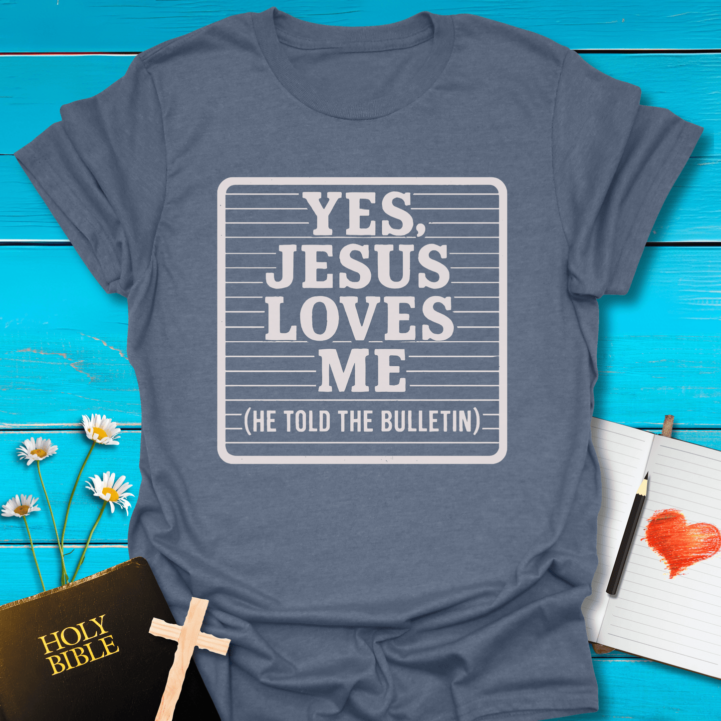 T-Shirt Heather indigo / S Bulletin T-Shirt Echo Kindness Printify