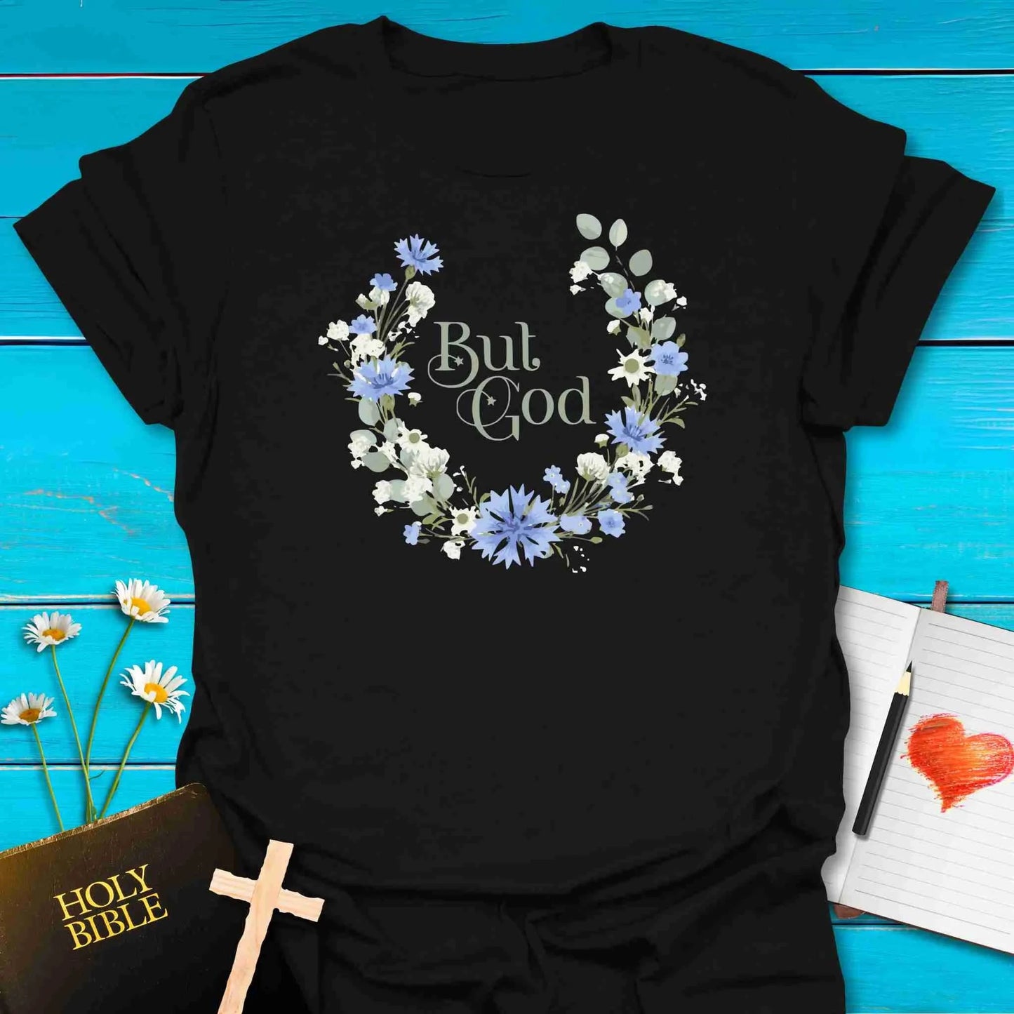 T-Shirt Black / S But God T-Shirt Echo Kindness Printify