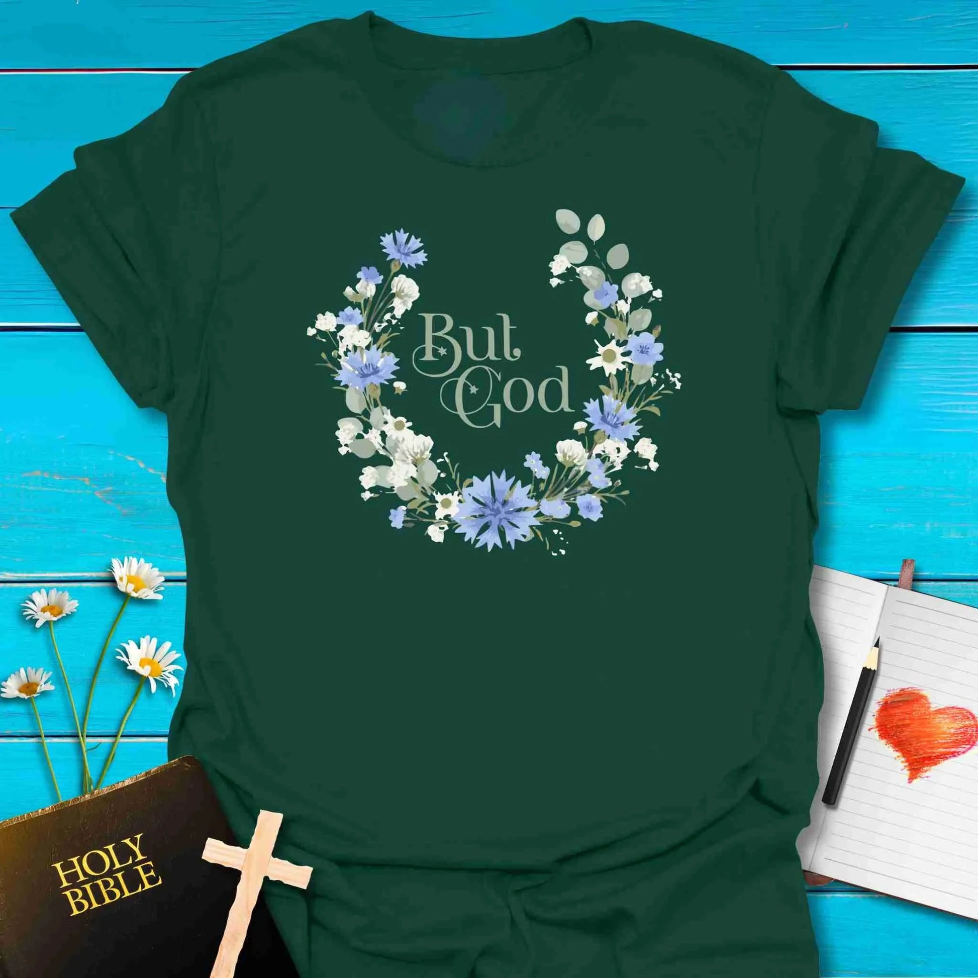 T-Shirt Forest Green / S But God T-Shirt Echo Kindness Printify