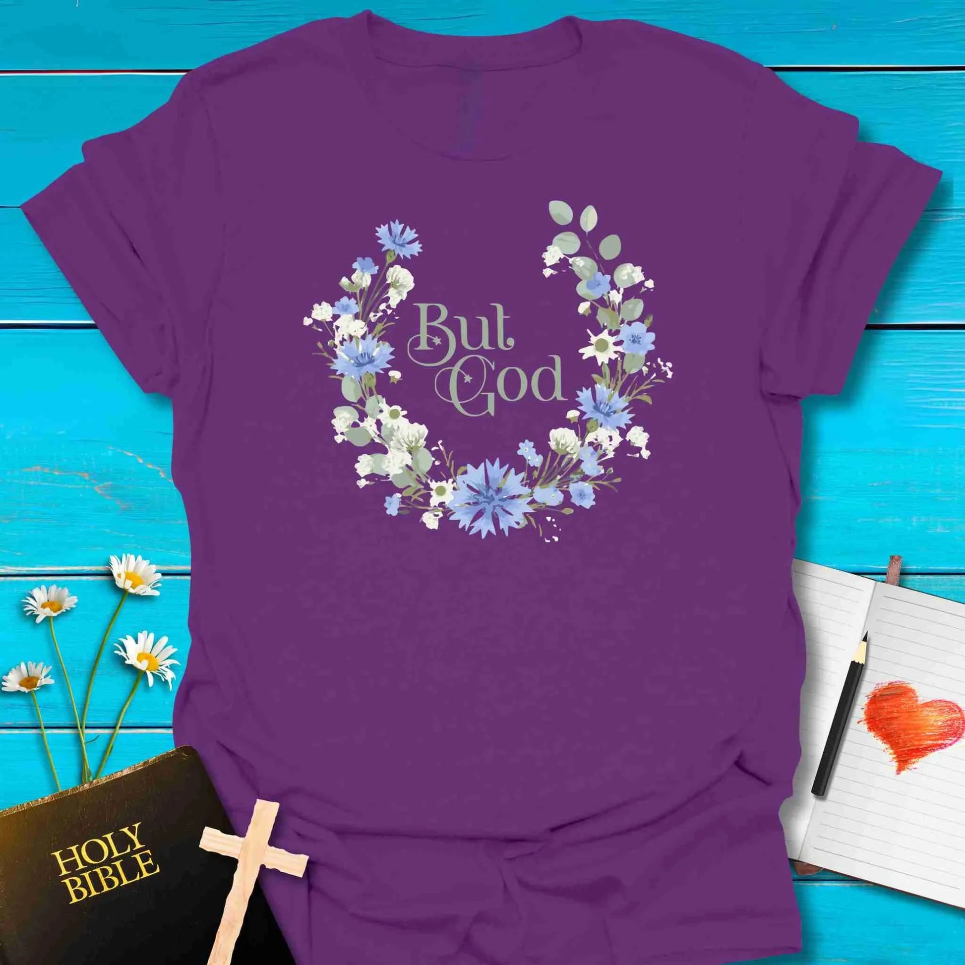 T-Shirt Purple / S But God T-Shirt Echo Kindness Printify