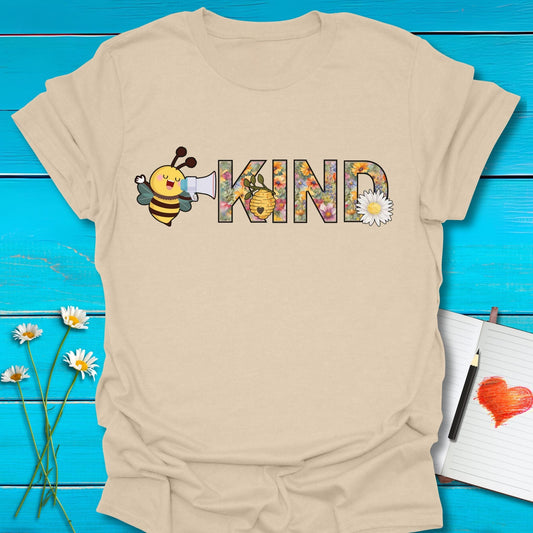 T-Shirt Sand / S Buzzing Kindness T-Shirt Echo Kindness Printify