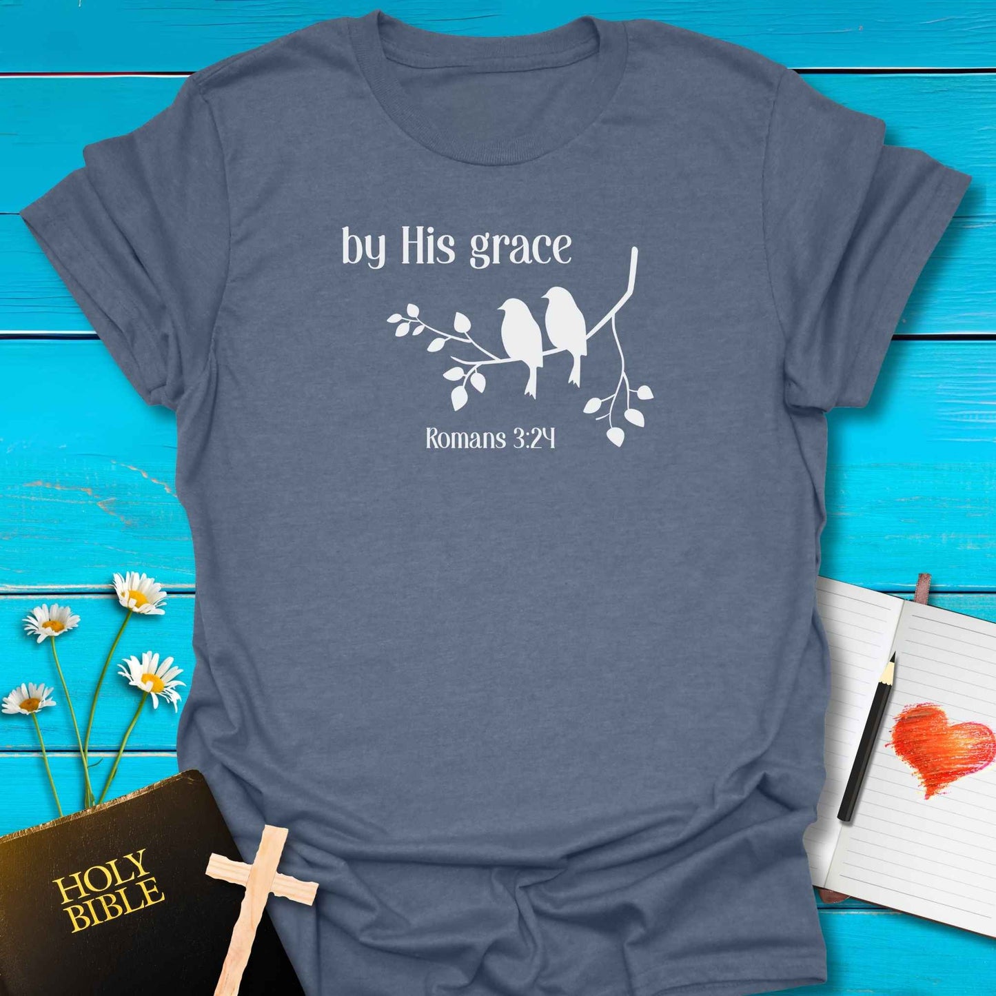 T-Shirt Heather indigo / S By His Grace T-Shirt Echo Kindness Printify