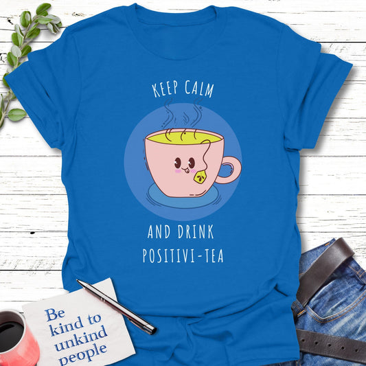 T-Shirt Royal / S Calm Positivi-tea T-Shirt Echo Kindness Printify