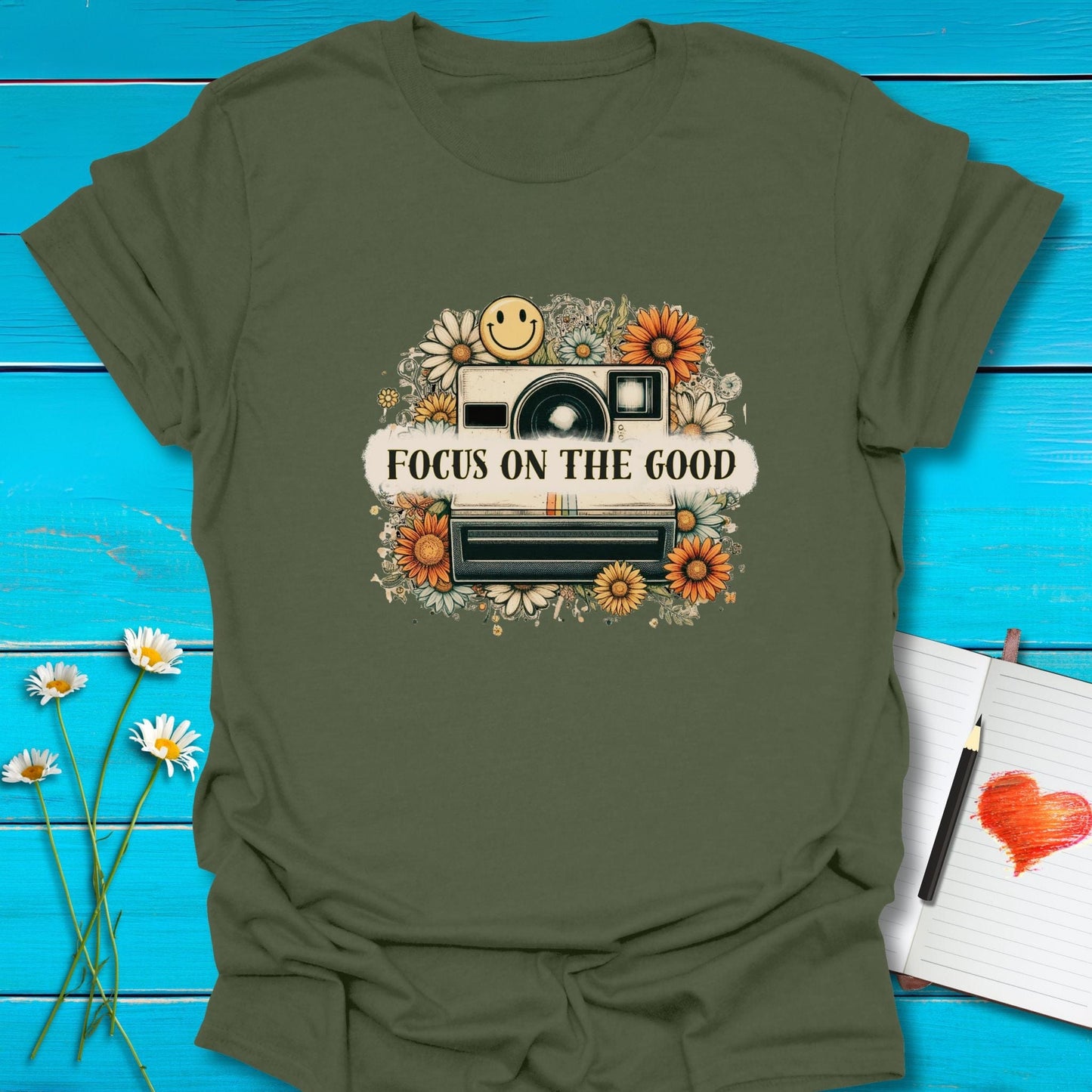 T-Shirt Military Green / S Capture the Good T-Shirt Echo Kindness Printify