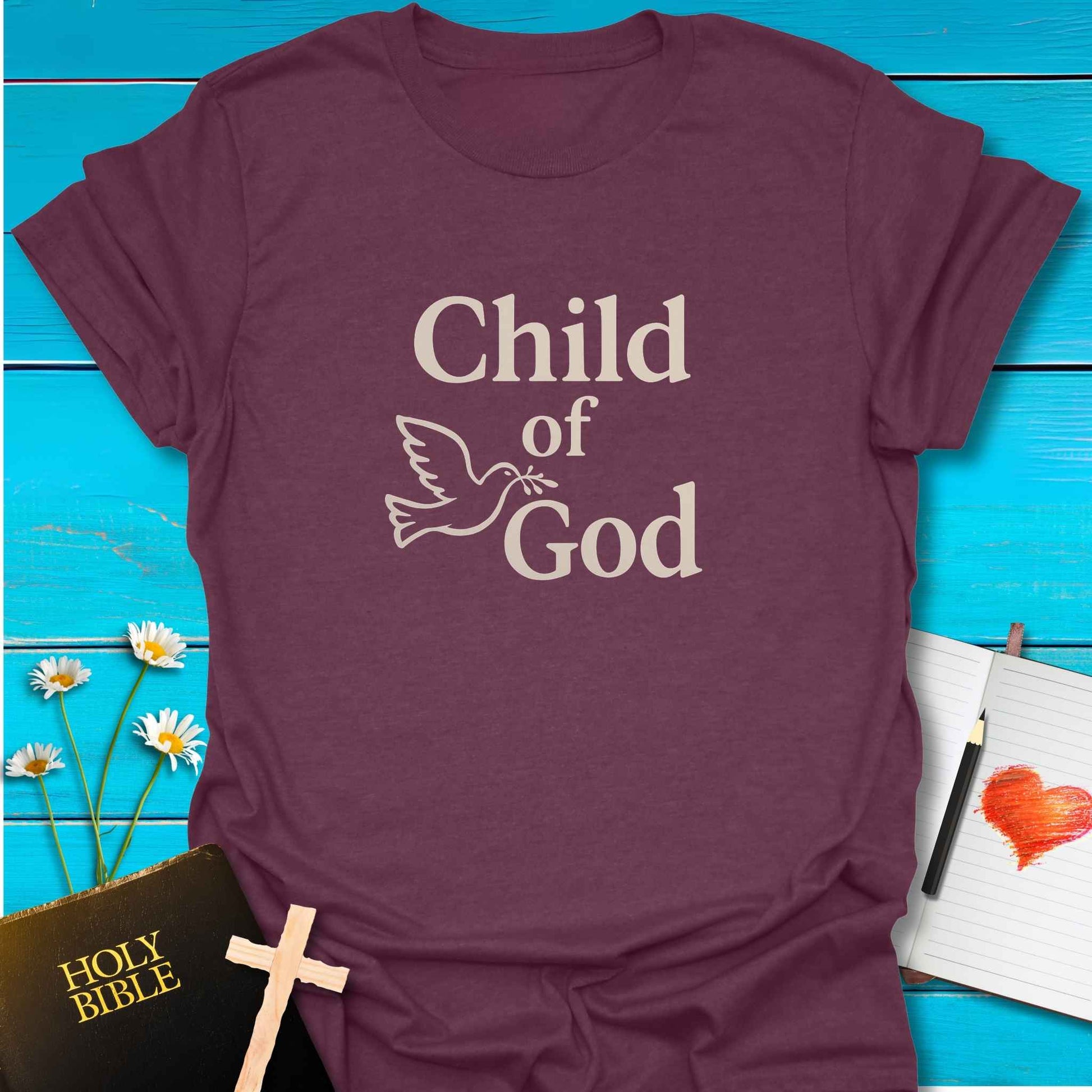 T-Shirt Heather Maroon / S Child of God T-Shirt Echo Kindness Printify