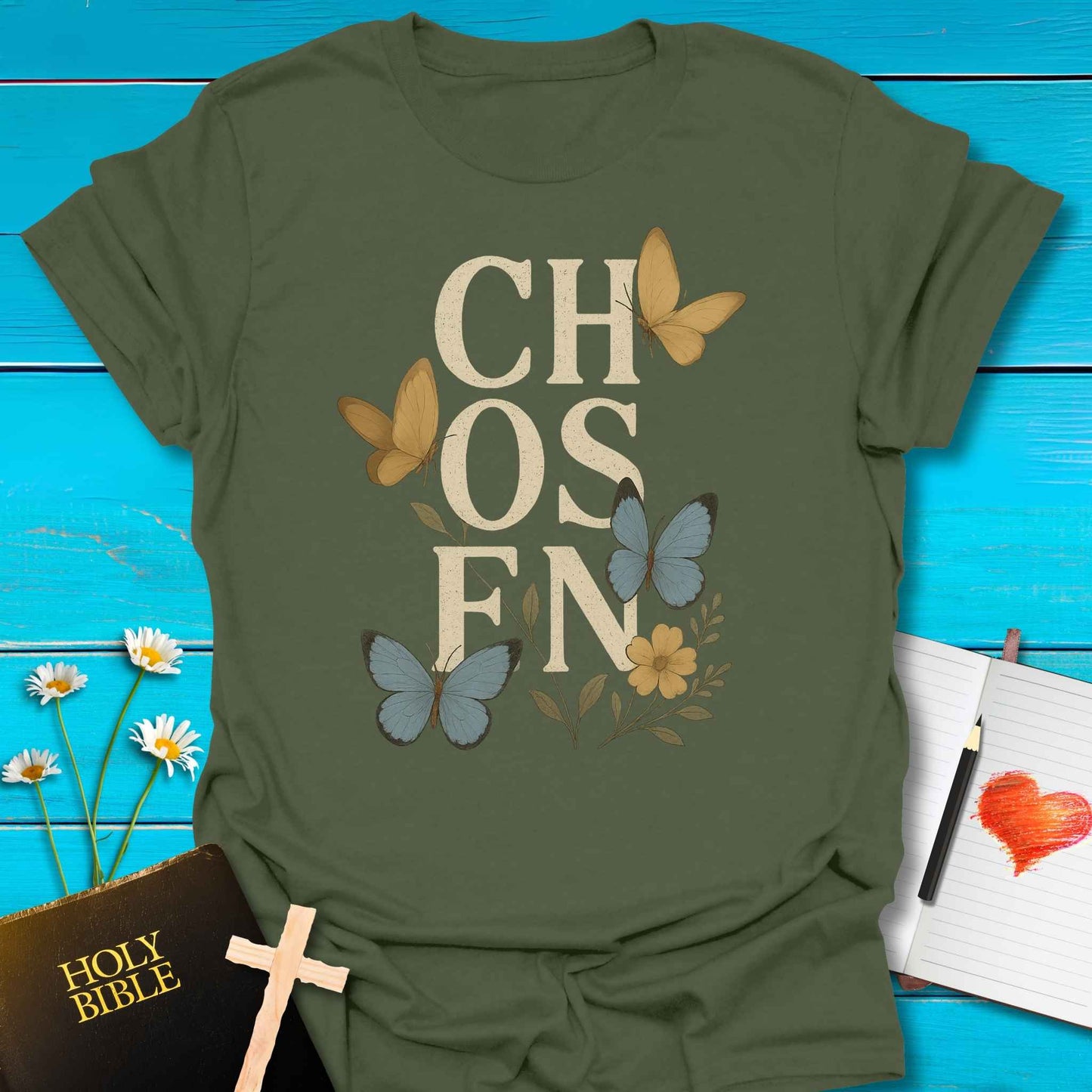 T-Shirt Military Green / S Chosen T-Shirt Echo Kindness Printify