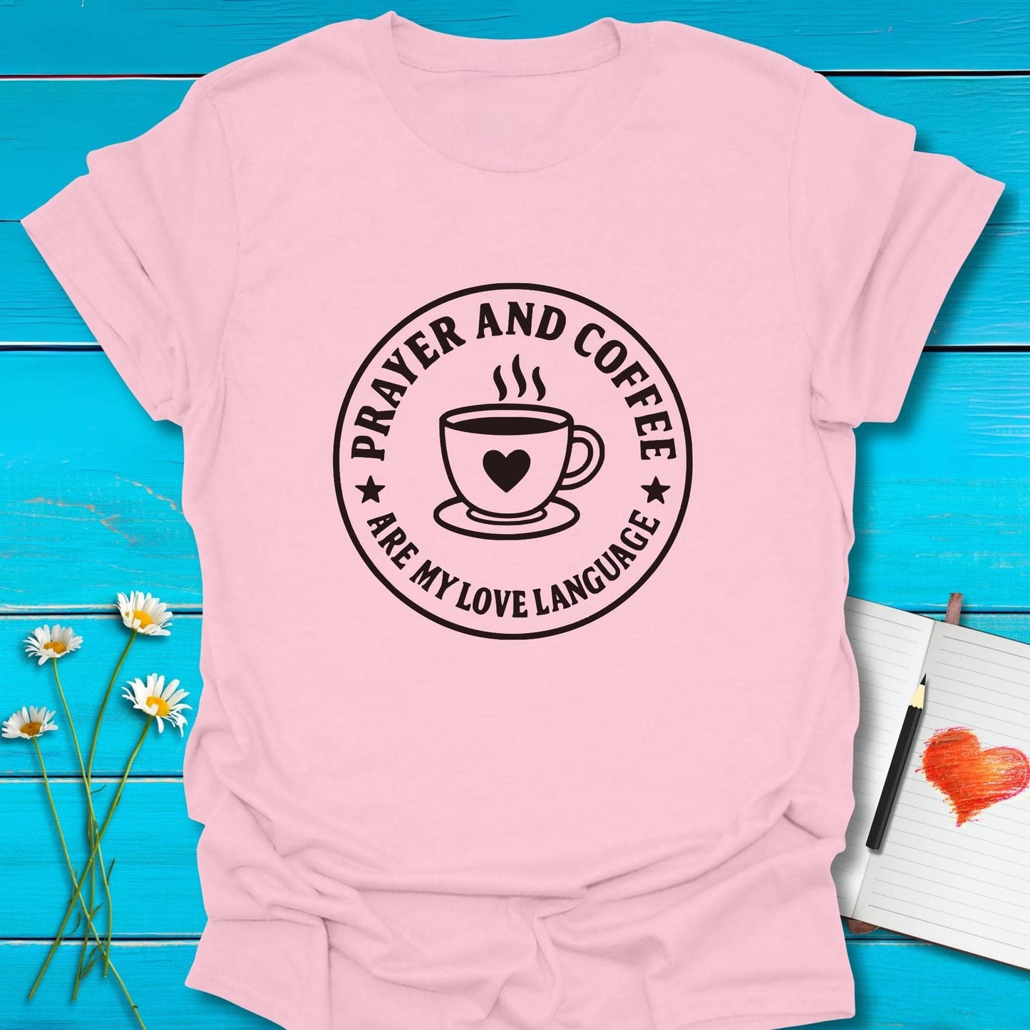 T-Shirt Light Pink / S Coffee and Prayer T-Shirt Echo Kindness Printify