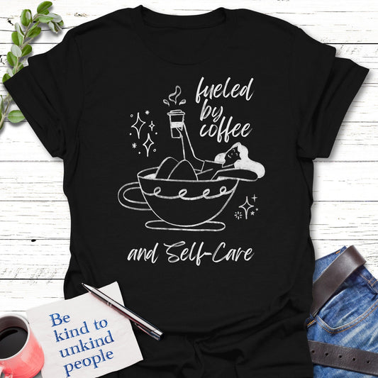 T-Shirt Black / S Coffee Fuel T-Shirt Echo Kindness Printify
