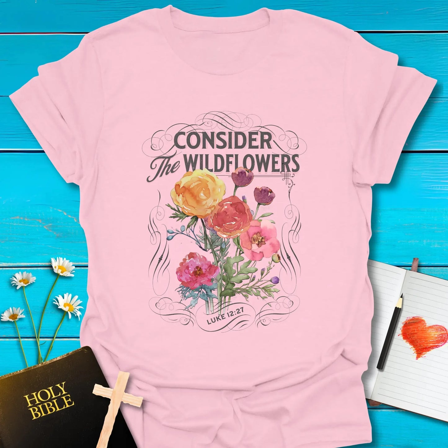 T-Shirt Light Pink / S Consider Wildflowers T-Shirt Echo Kindness Printify