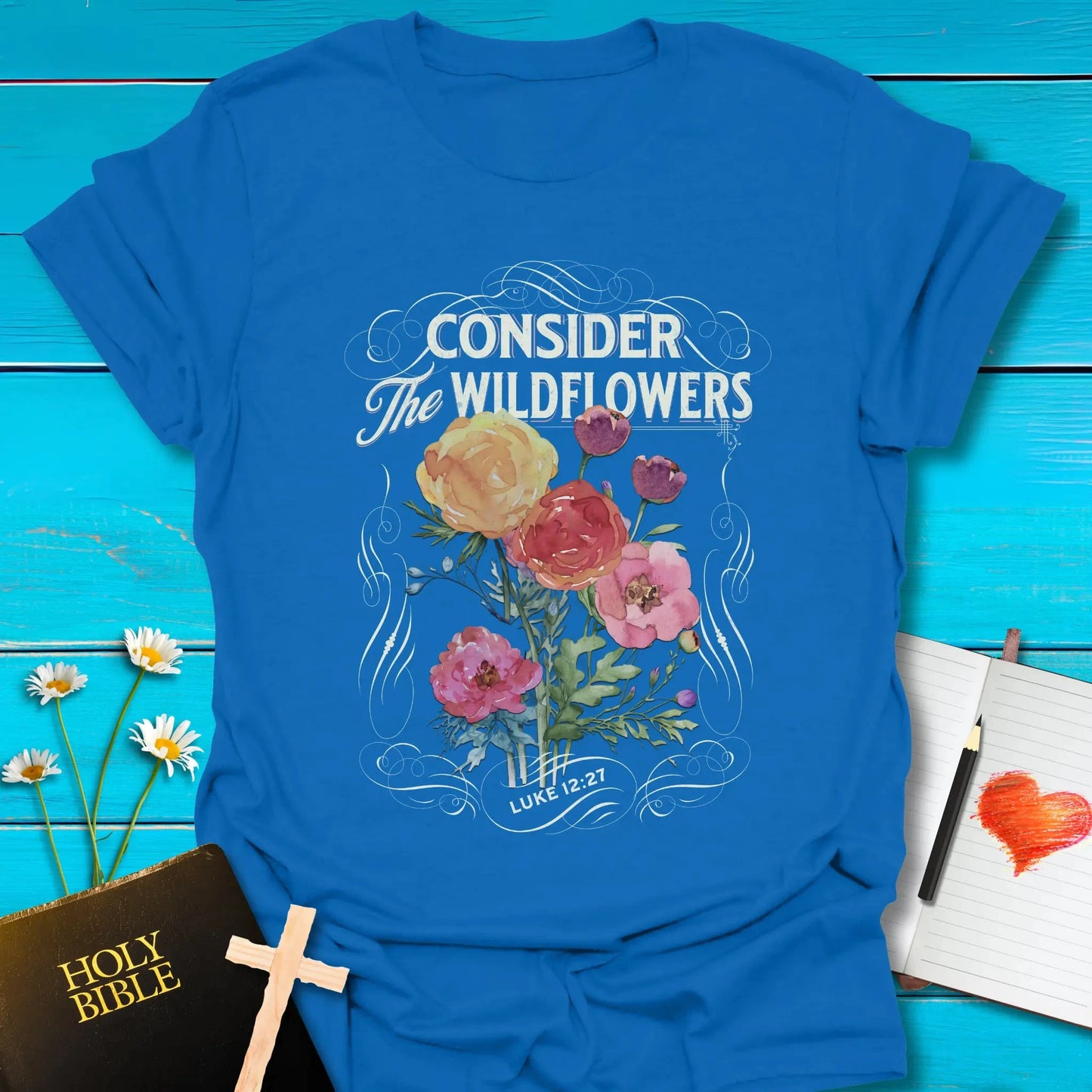 T-Shirt Royal / S Consider Wildflowers T-Shirt Echo Kindness Printify