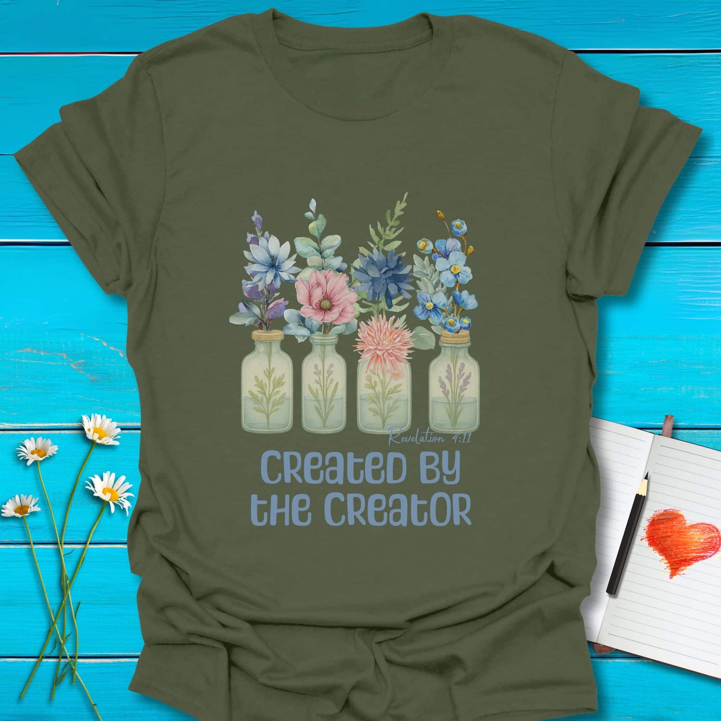 T-Shirt Military Green / S Created by the Creator T-Shirt Echo Kindness Printify