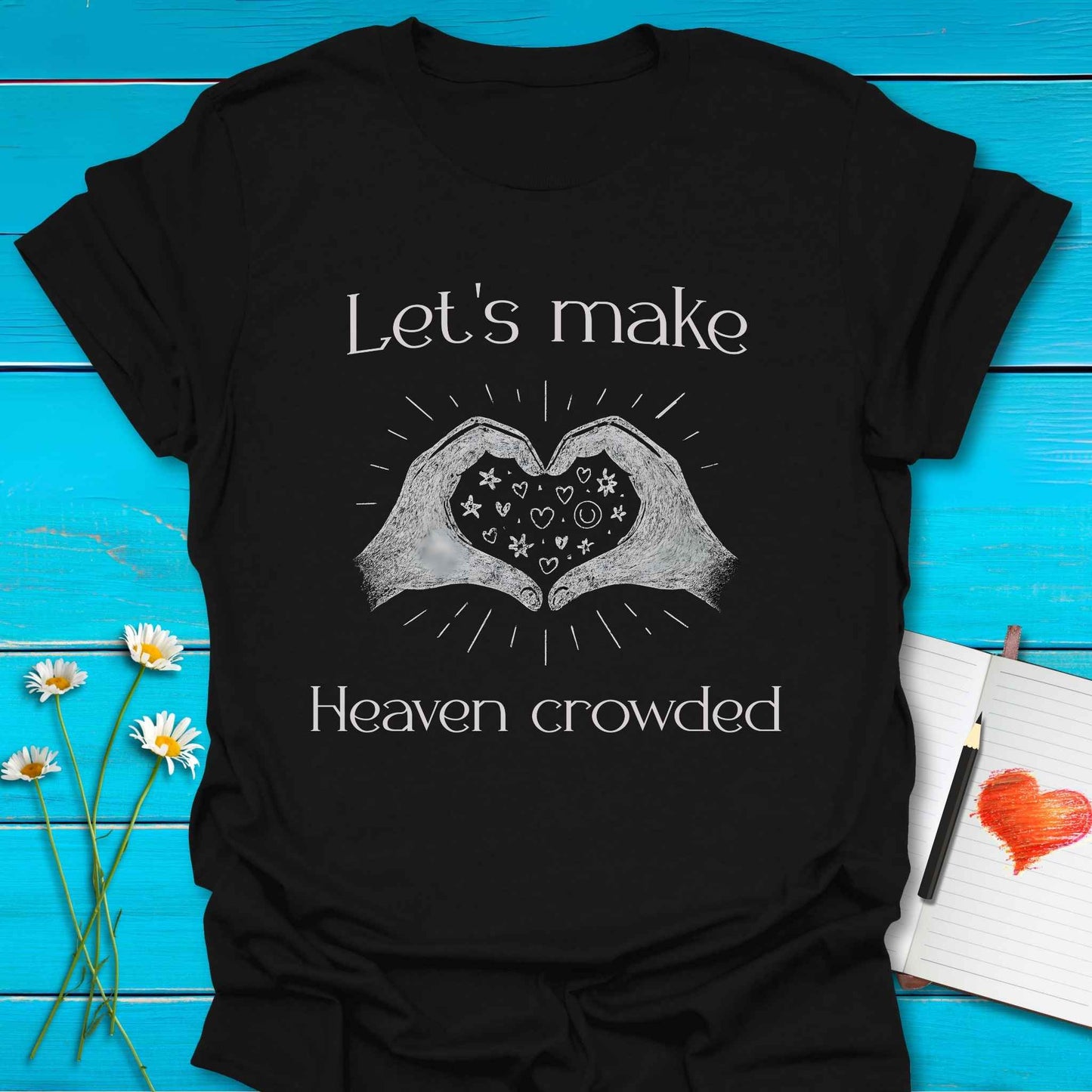 T-Shirt Black / S Crowded Heaven T-Shirt Echo Kindness Printify