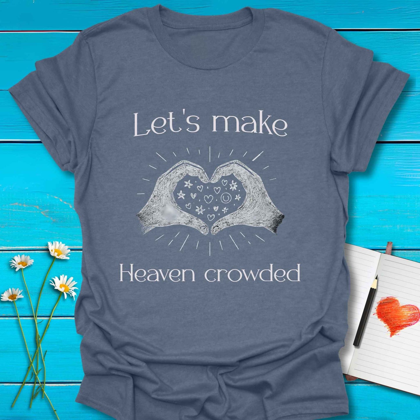 T-Shirt Heather indigo / S Crowded Heaven T-Shirt Echo Kindness Printify