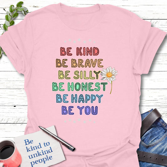 T-Shirt Light Pink / S Daisy Be T-Shirt Echo Kindness Printify