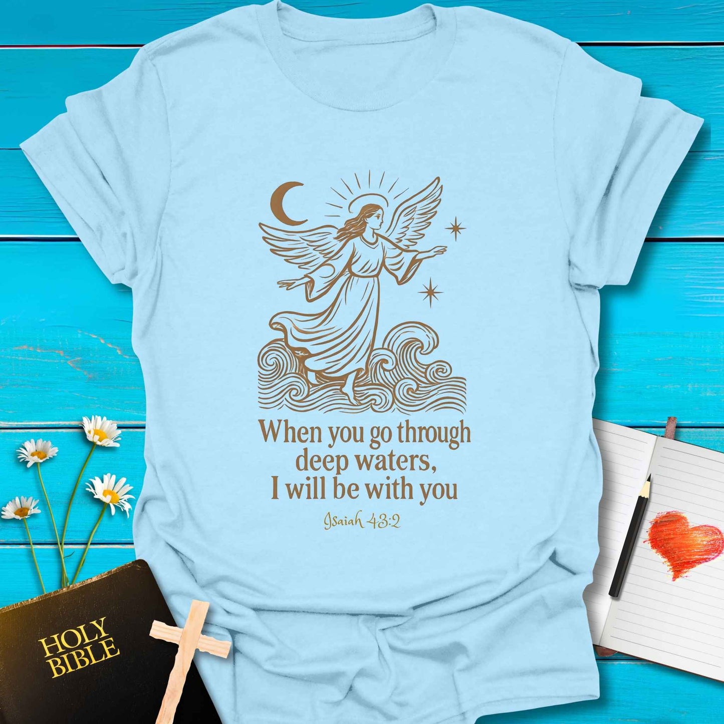 T-Shirt Light Blue / S Deep Waters T-Shirt Echo Kindness Printify