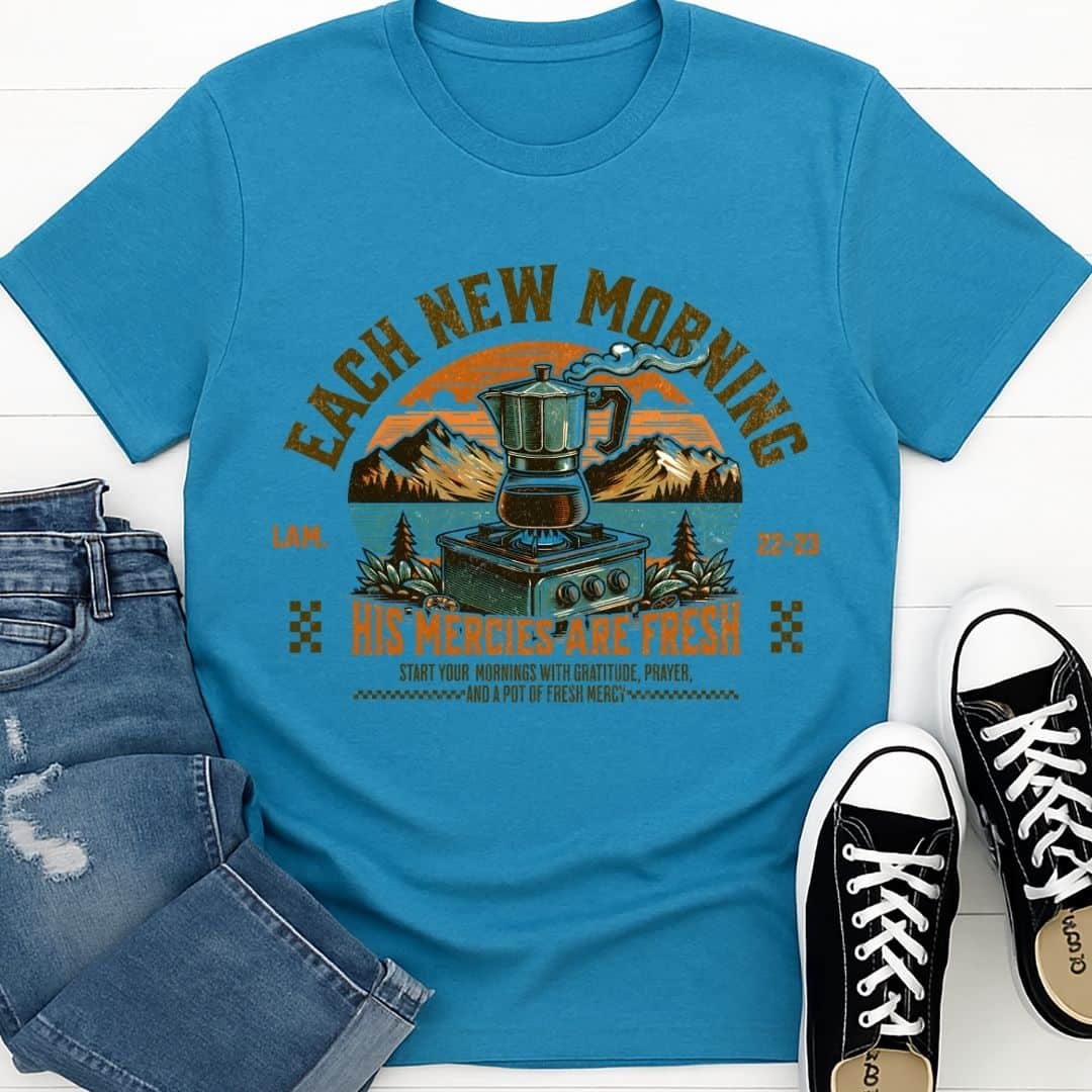 T-Shirt Heather Sapphire / S Each New Morning T-Shirt Echo Kindness